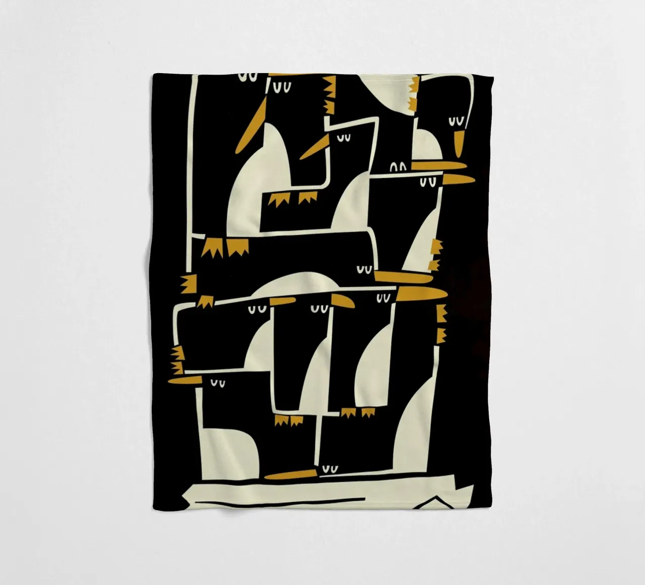 Penguins fleece blanket by Fox & Velvet