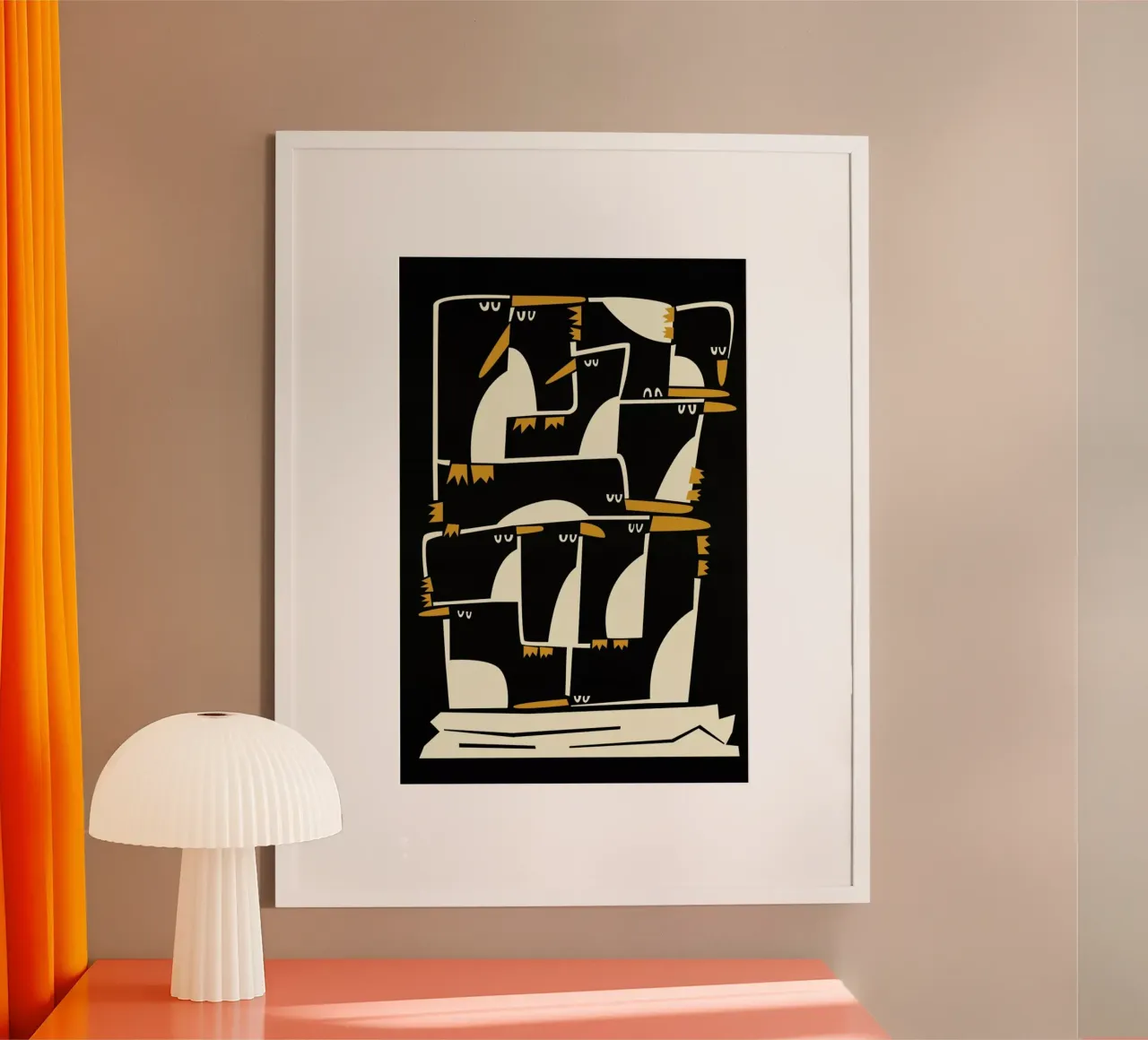 Penguins poster con telaio in alluminio da Fox & Velvet