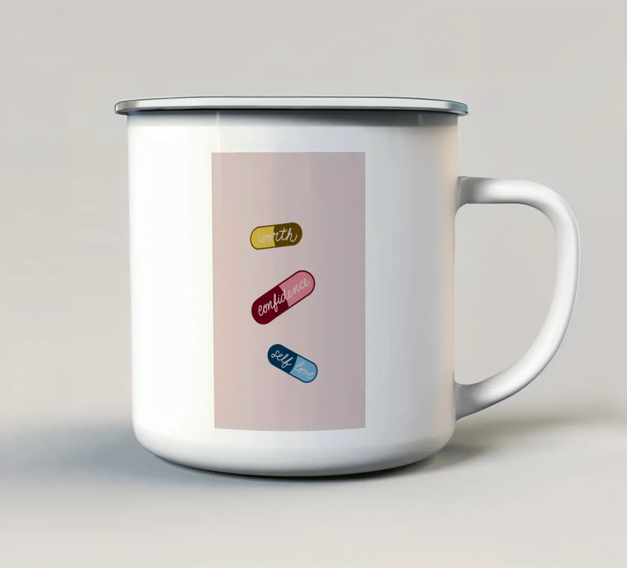 Daily Positive Pills tazza in smalto da Magnific
