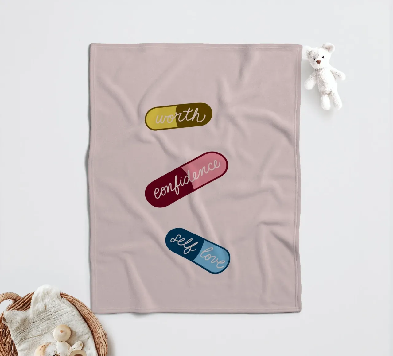 Daily Positive Pills fleece blanket by Magnific