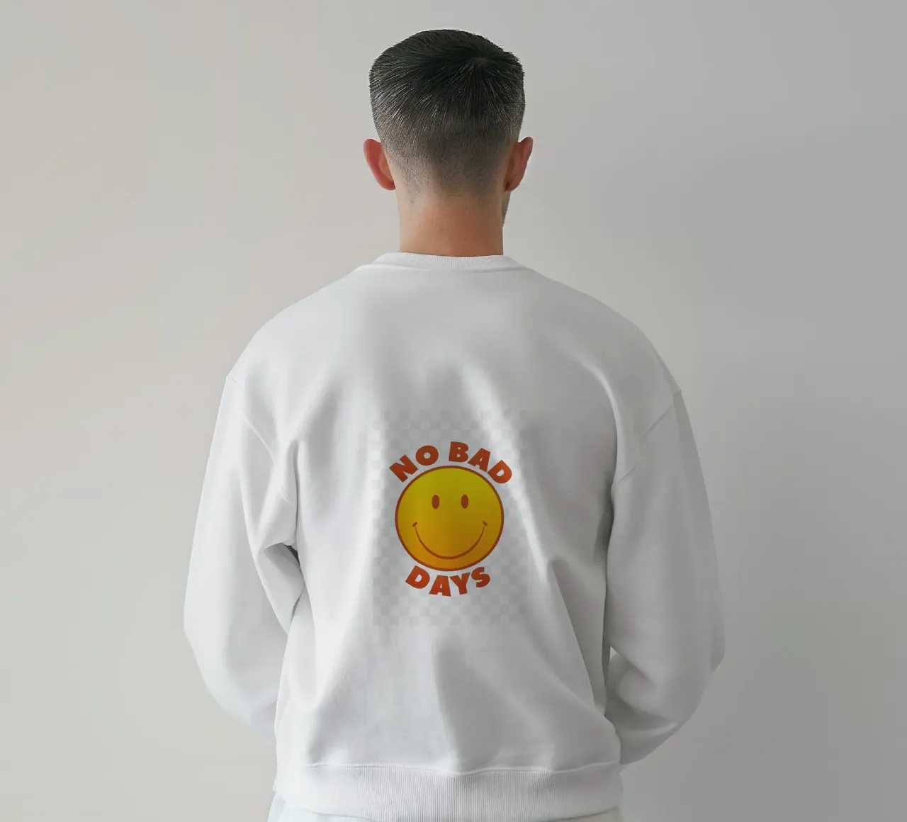 Retro "No Bad Days" Smiley Face Art Print felpa da showmemars