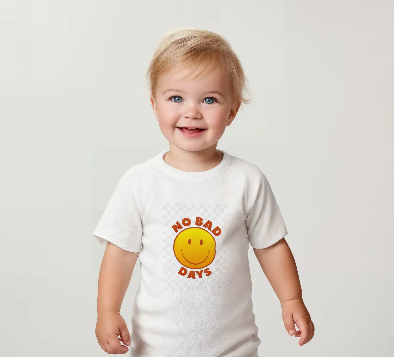 Retro "No Bad Days" Smiley Face Art Print maglietta neonato da showmemars