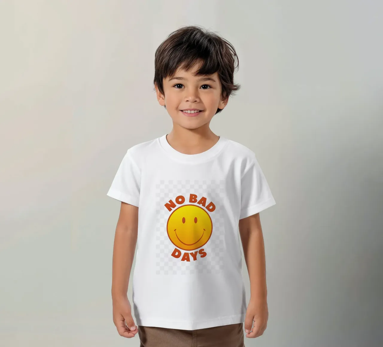 Retro "No Bad Days" Smiley Face Art Print t-shirt bambini da showmemars