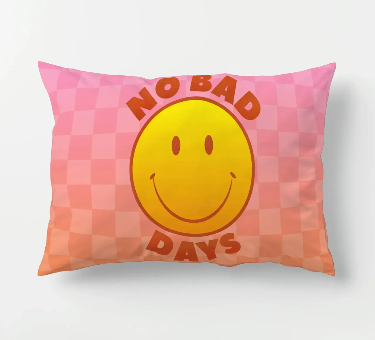 Retro "No Bad Days" Smiley Face Art Print cuscino da showmemars