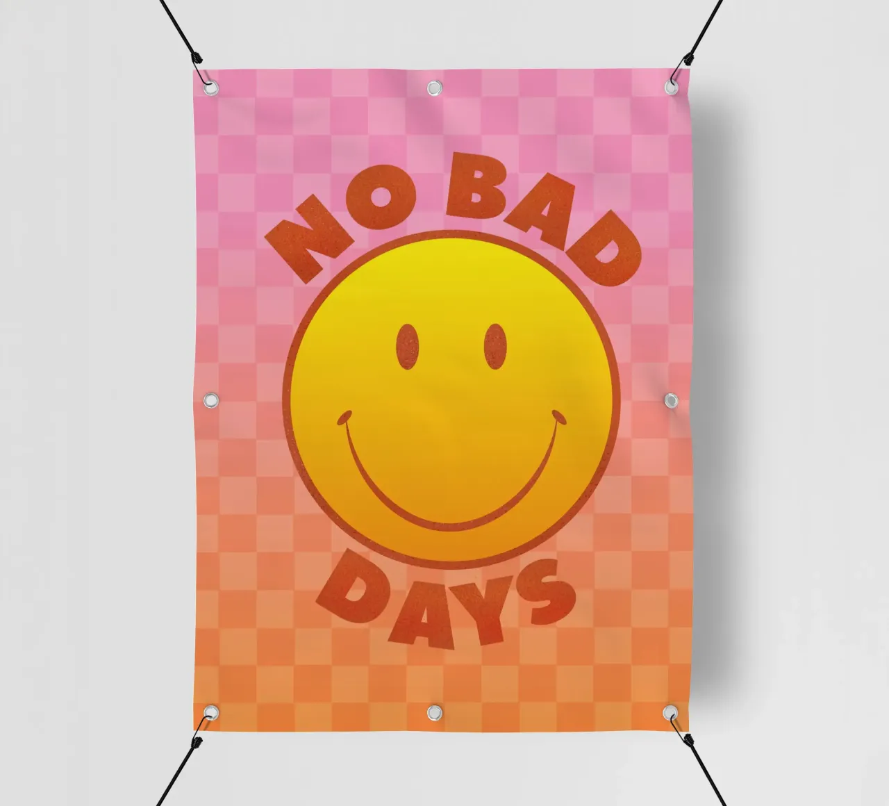 Retro "No Bad Days" Smiley Face Art Print telo in pvc da showmemars