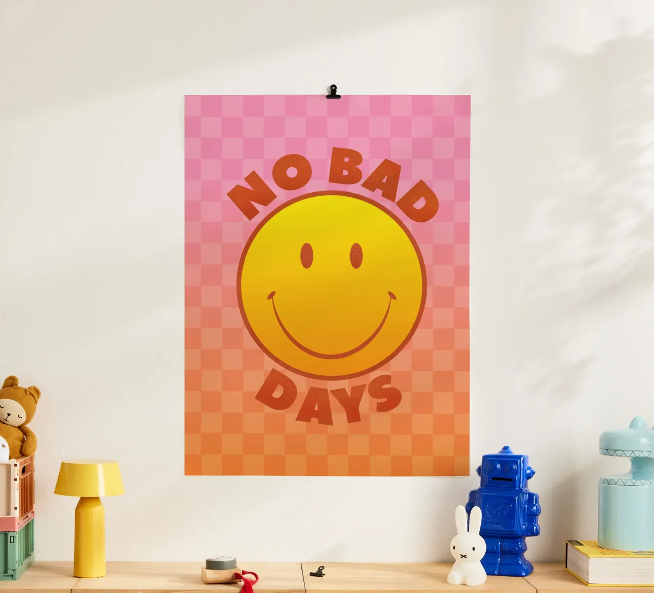 Retro "No Bad Days" Smiley Face Art Print carta hahnemühle da showmemars