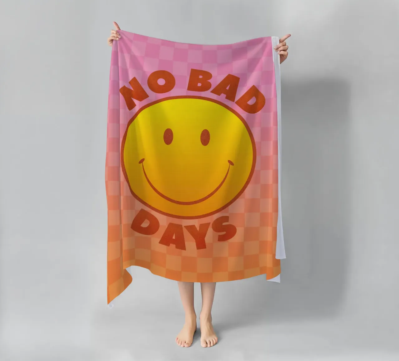 Retro "No Bad Days" Smiley Face Art Print telo mare da showmemars