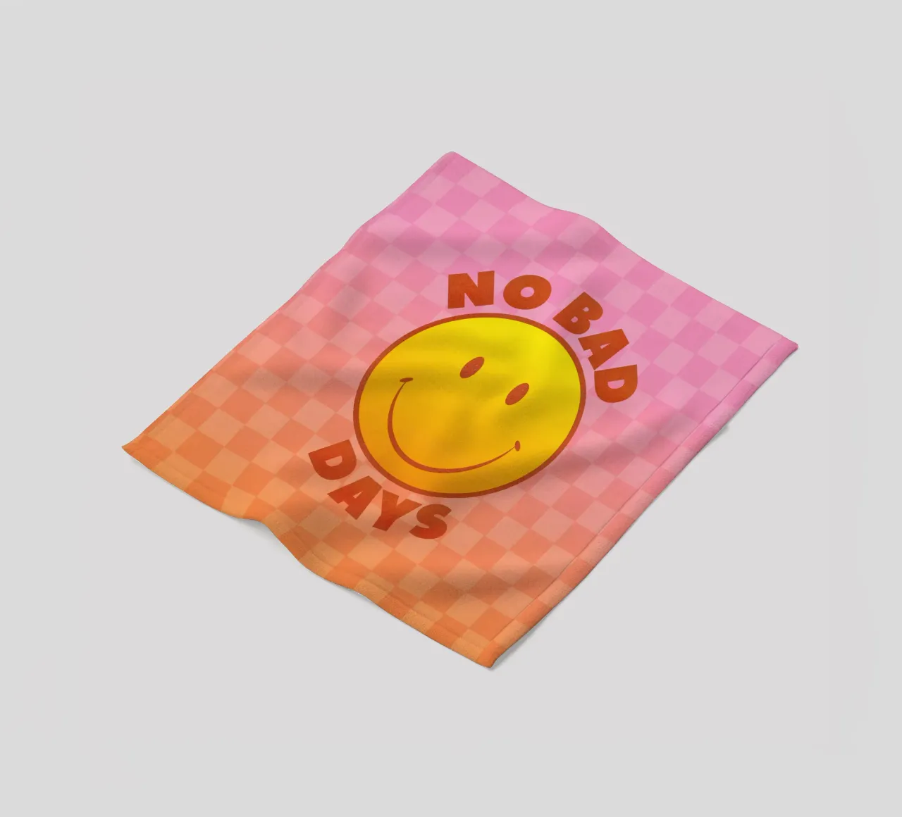 Retro "No Bad Days" Smiley Face Art Print coperta in pile da showmemars