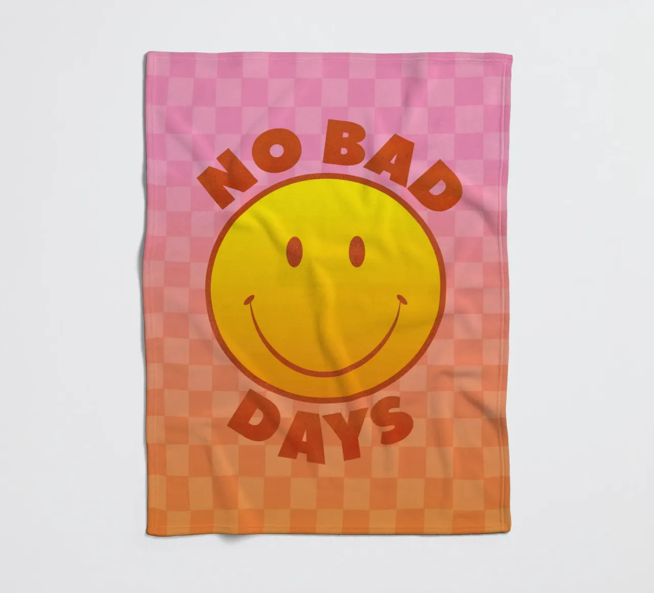 Retro "No Bad Days" Smiley Face Art Print coperta in pile da showmemars