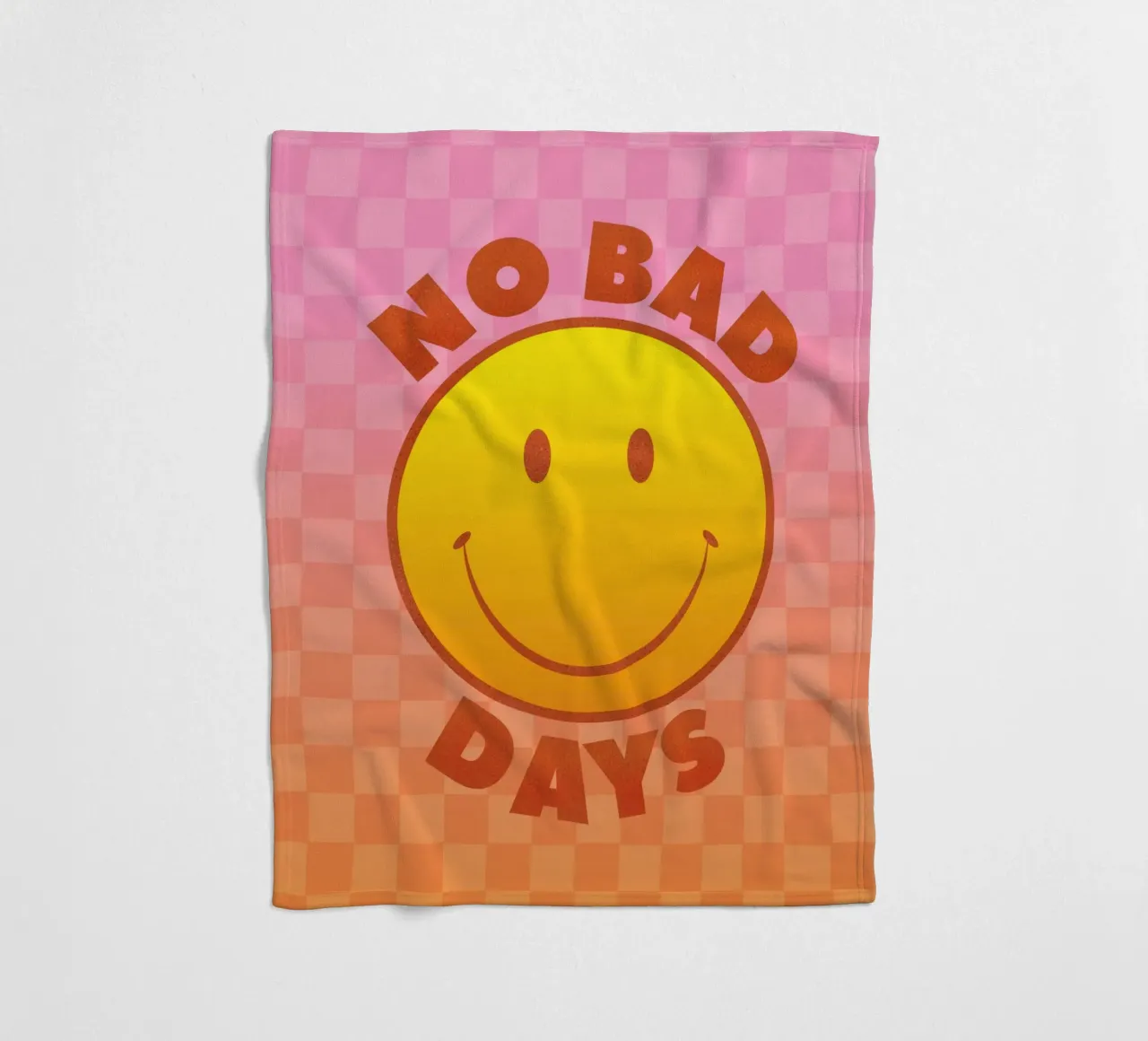Retro "No Bad Days" Smiley Face Art Print coperta in pile da showmemars