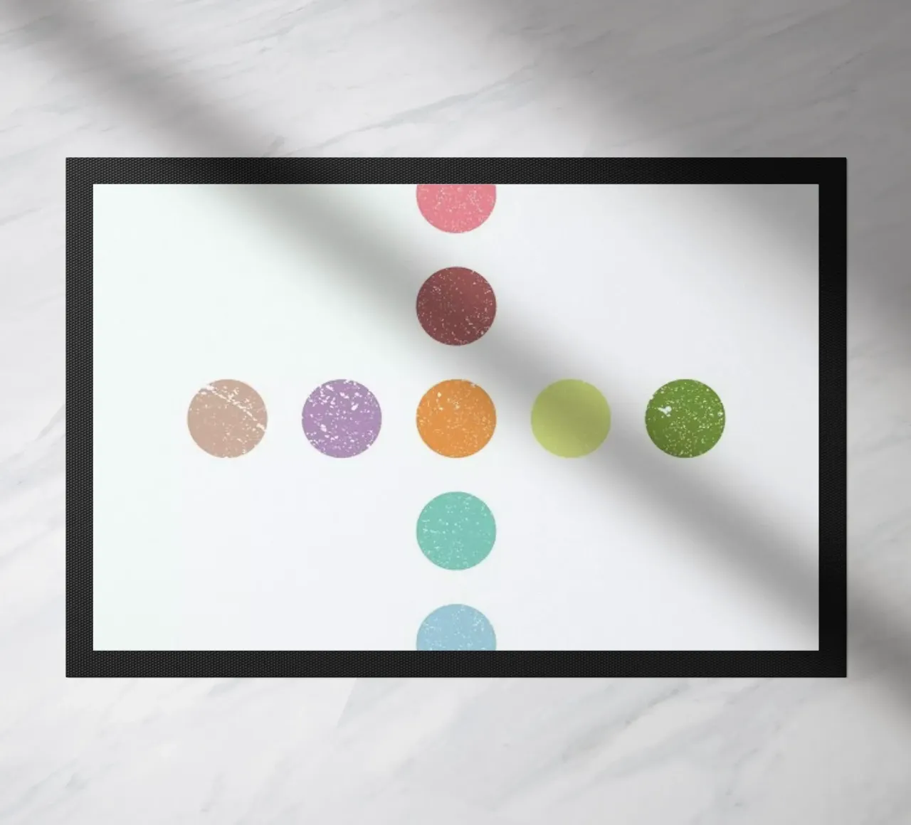 Color Dots Cross doormat by LeDieg