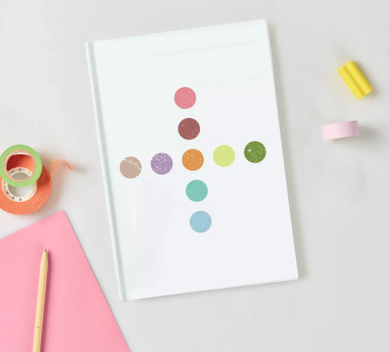 Color Dots Cross notebook by LeDieg