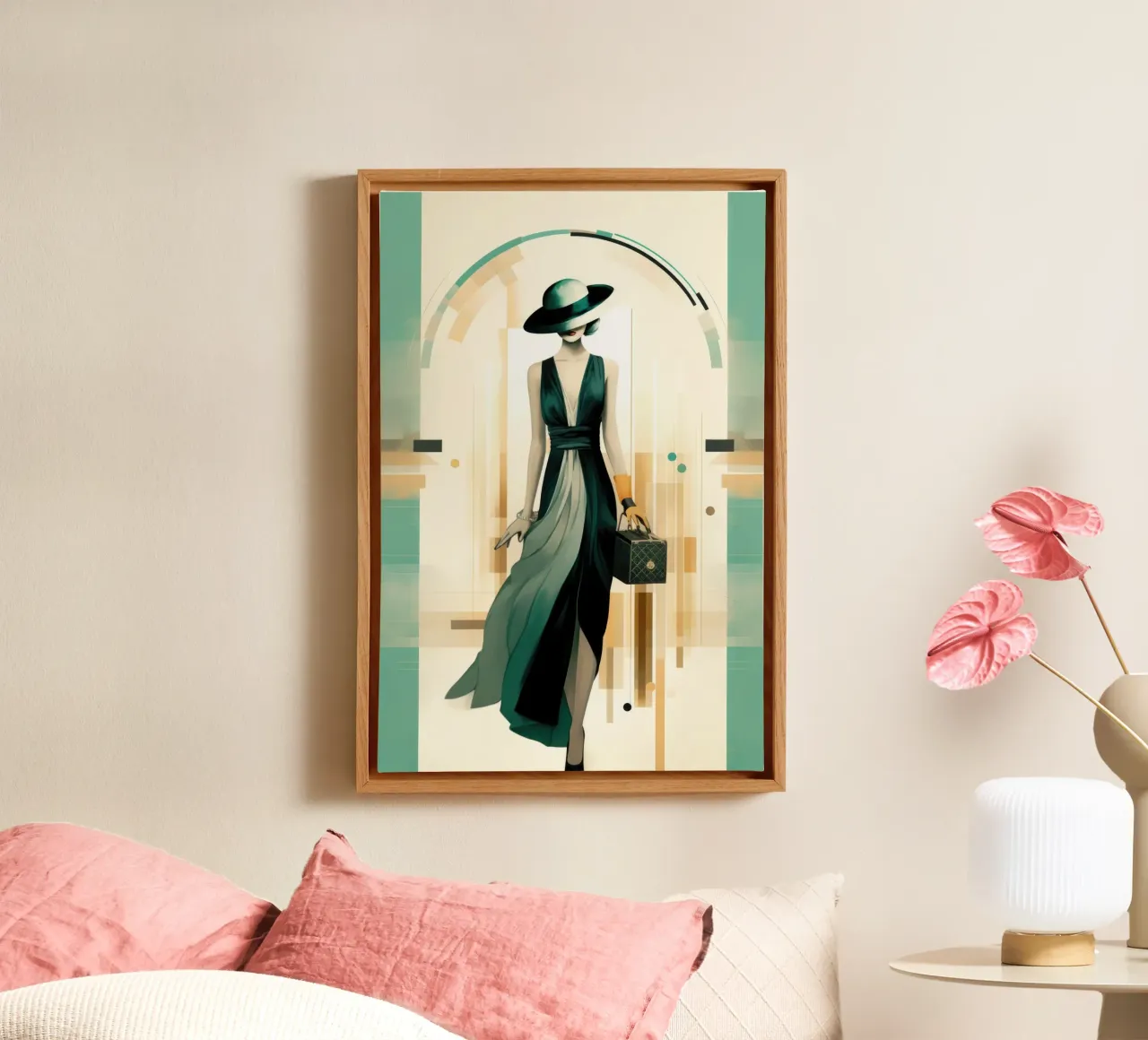 Art Deco Woman tela con Cornice a cassetta da Artful Muse