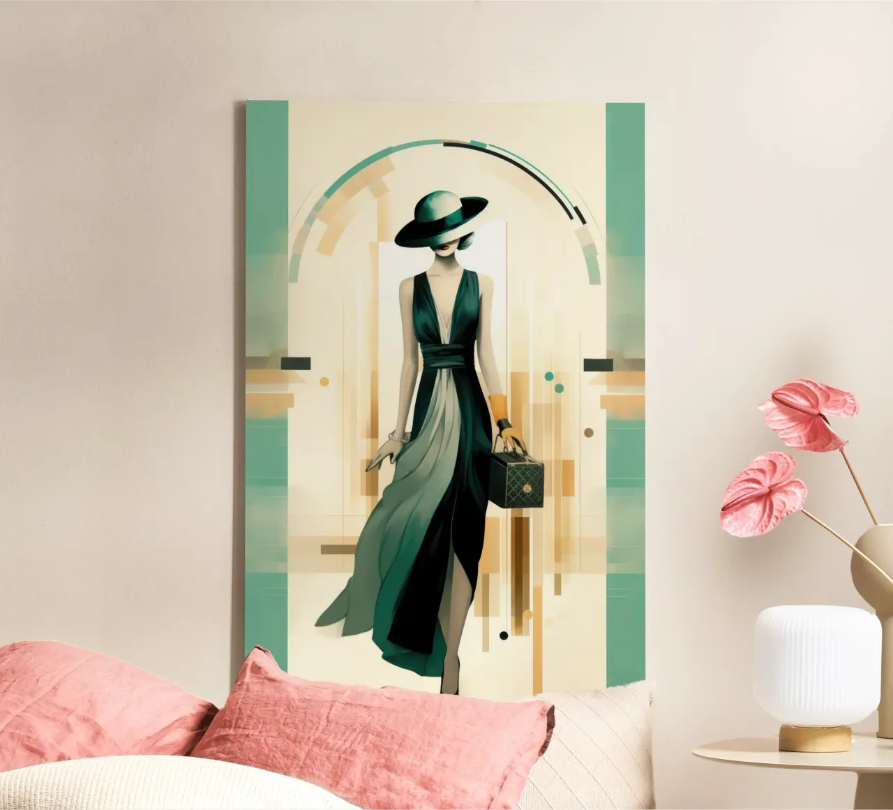 Art Deco Woman tela con Cornice a cassetta da Artful Muse