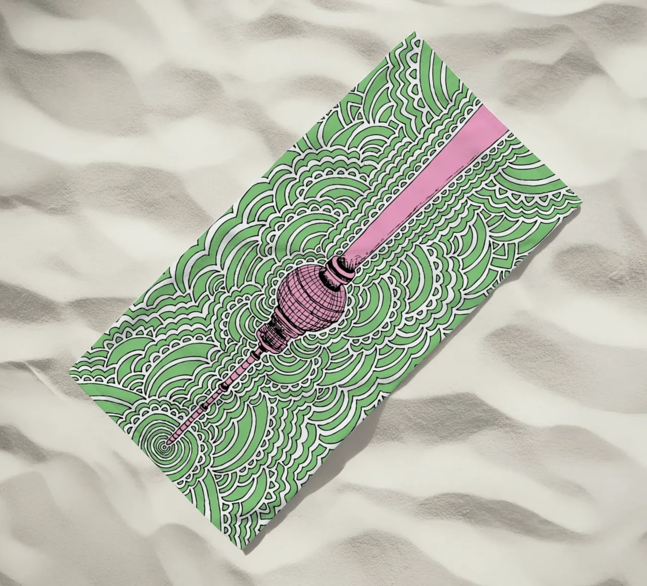 Green Fernsehturm Drawing Meditation telo mare da KP Design