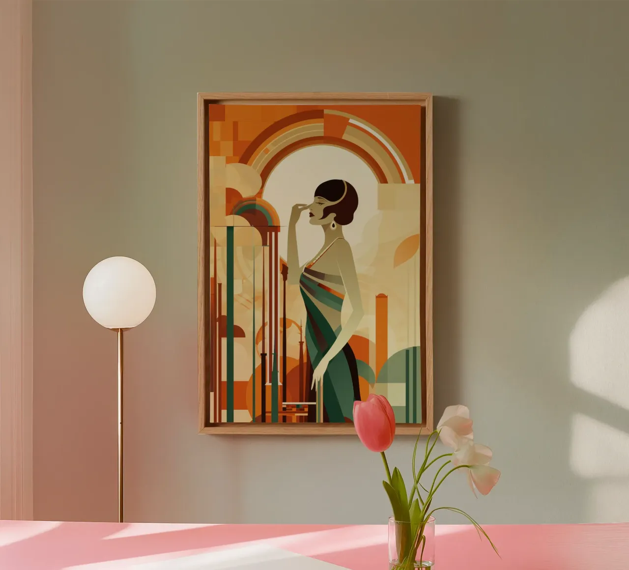 Art Deco Woman tela con Cornice a cassetta da Artful Muse