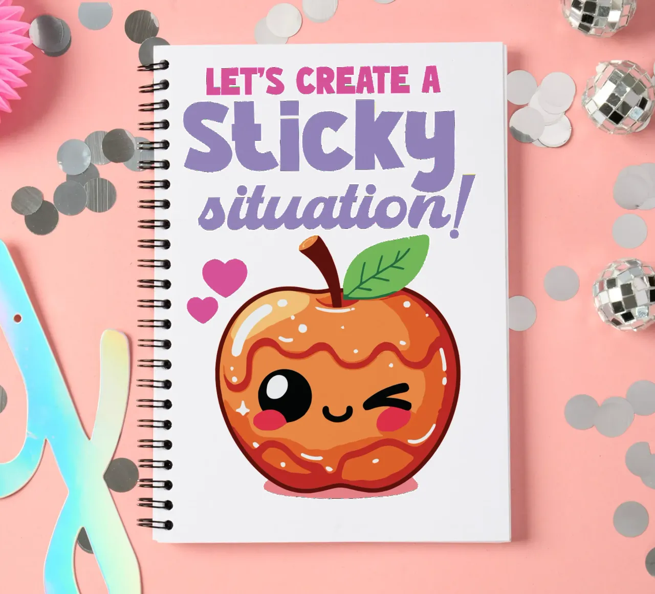 Let's create a sticky situation! spiral notebook by edsonramosart
