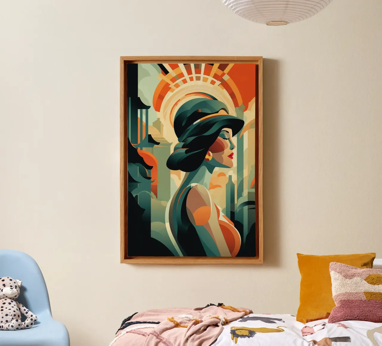 Art Deco Woman tela con Cornice a cassetta da Artful Muse