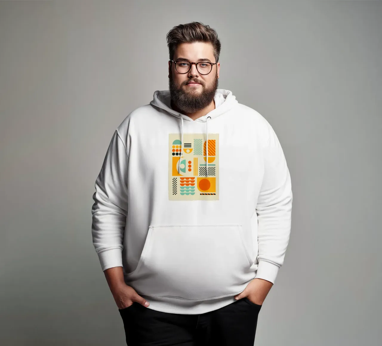 Bauhaus Geometric Pattern Art Print felpa con cappuccio da showmemars