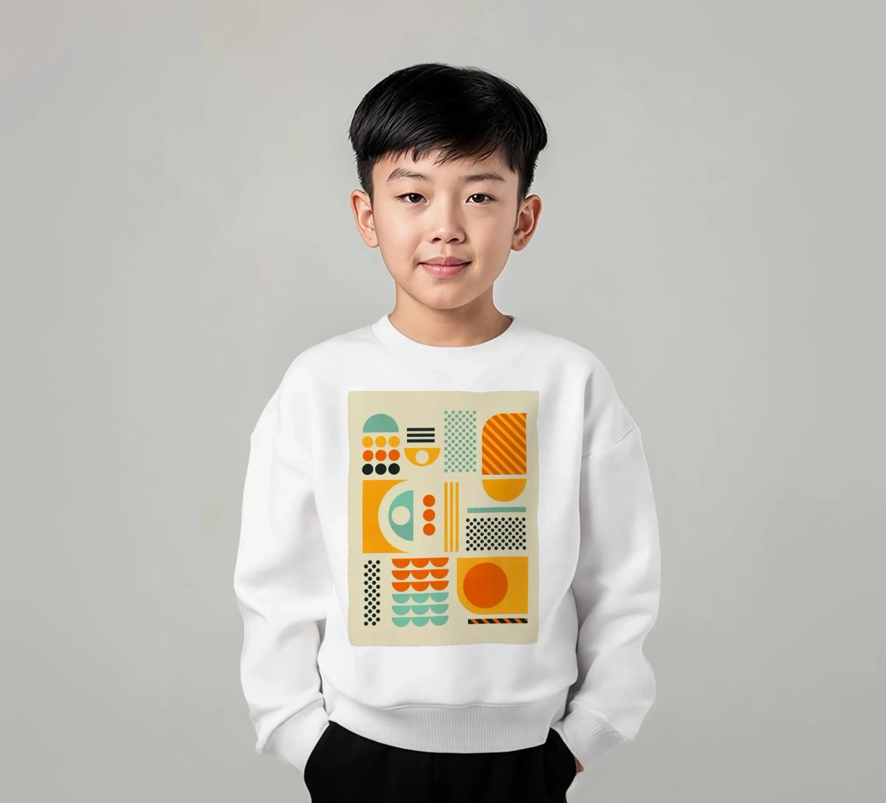 Bauhaus Geometric Pattern Art Print sudadera para niño de showmemars