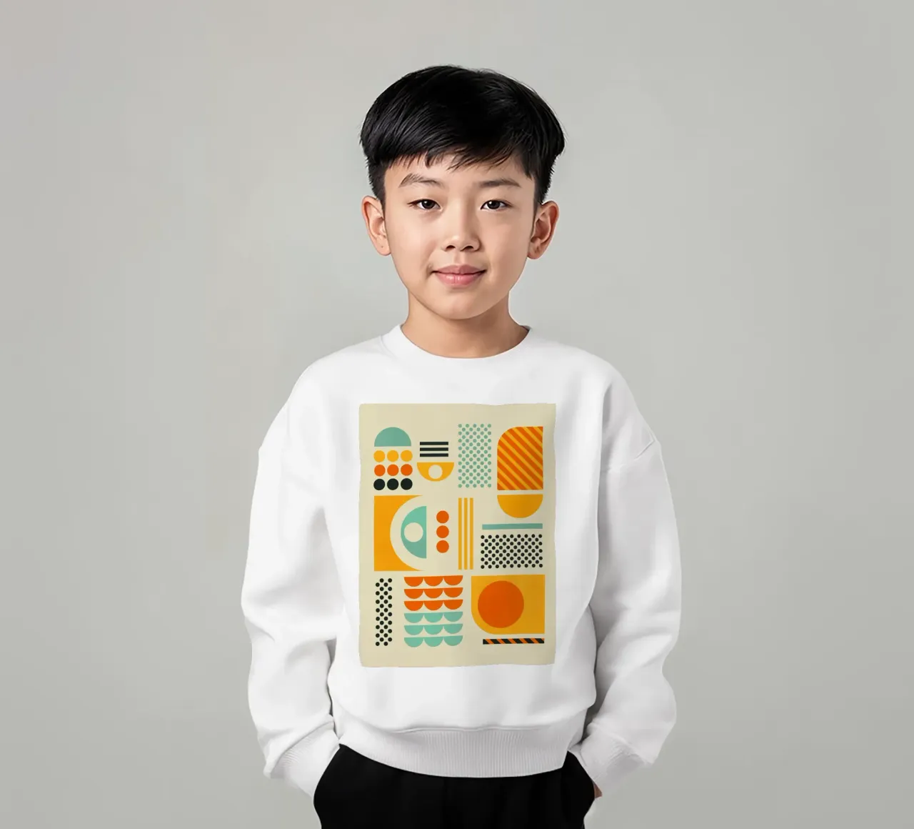 Bauhaus Geometric Pattern Art Print felpa bambino da showmemars