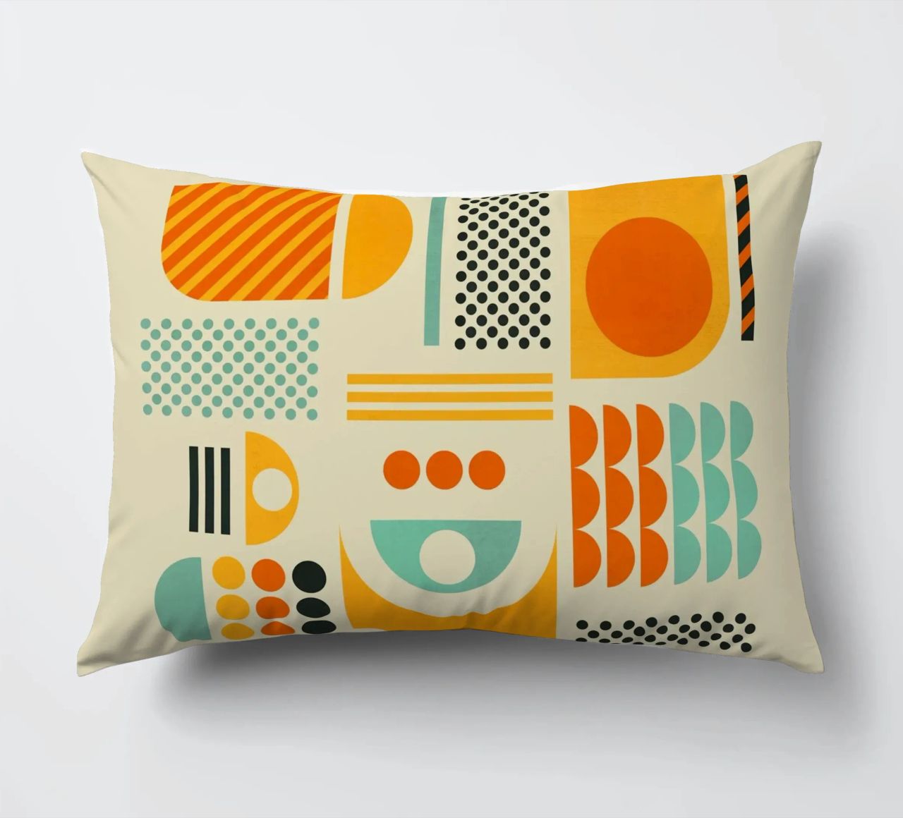 Bauhaus Geometric Pattern Art Print cuscino da showmemars