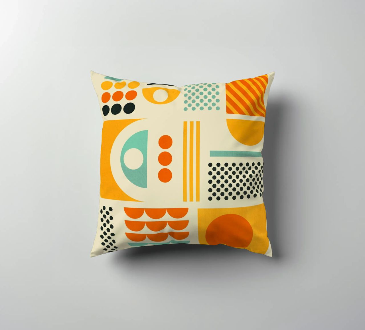 Bauhaus Geometric Pattern Art Print cuscino da showmemars