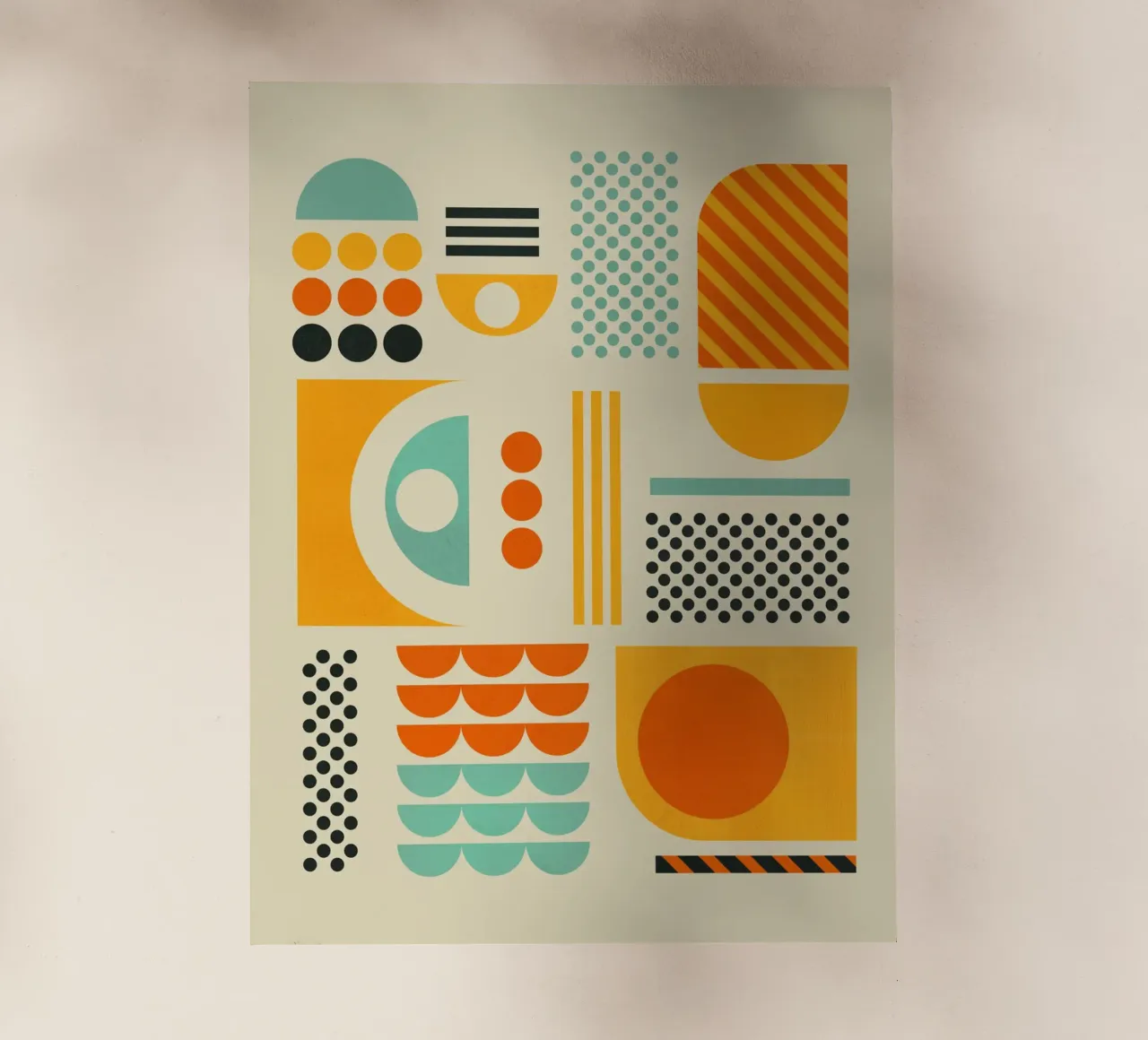Bauhaus Geometric Pattern Art Print pellicola backlit da showmemars
