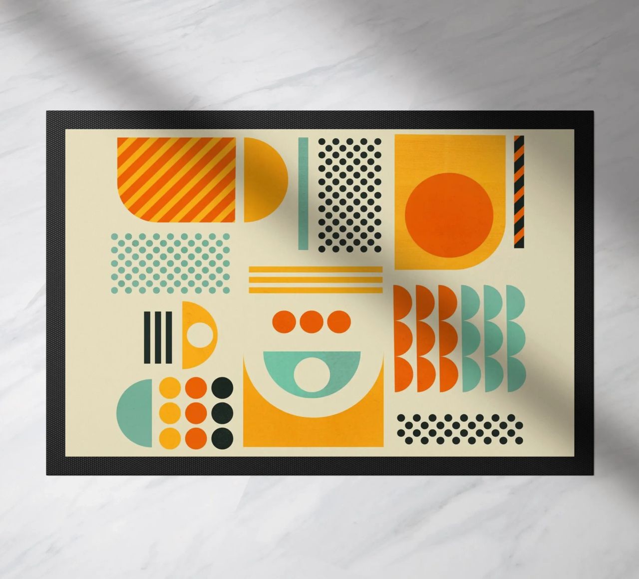 Bauhaus Geometric Pattern Art Print felpudo de showmemars