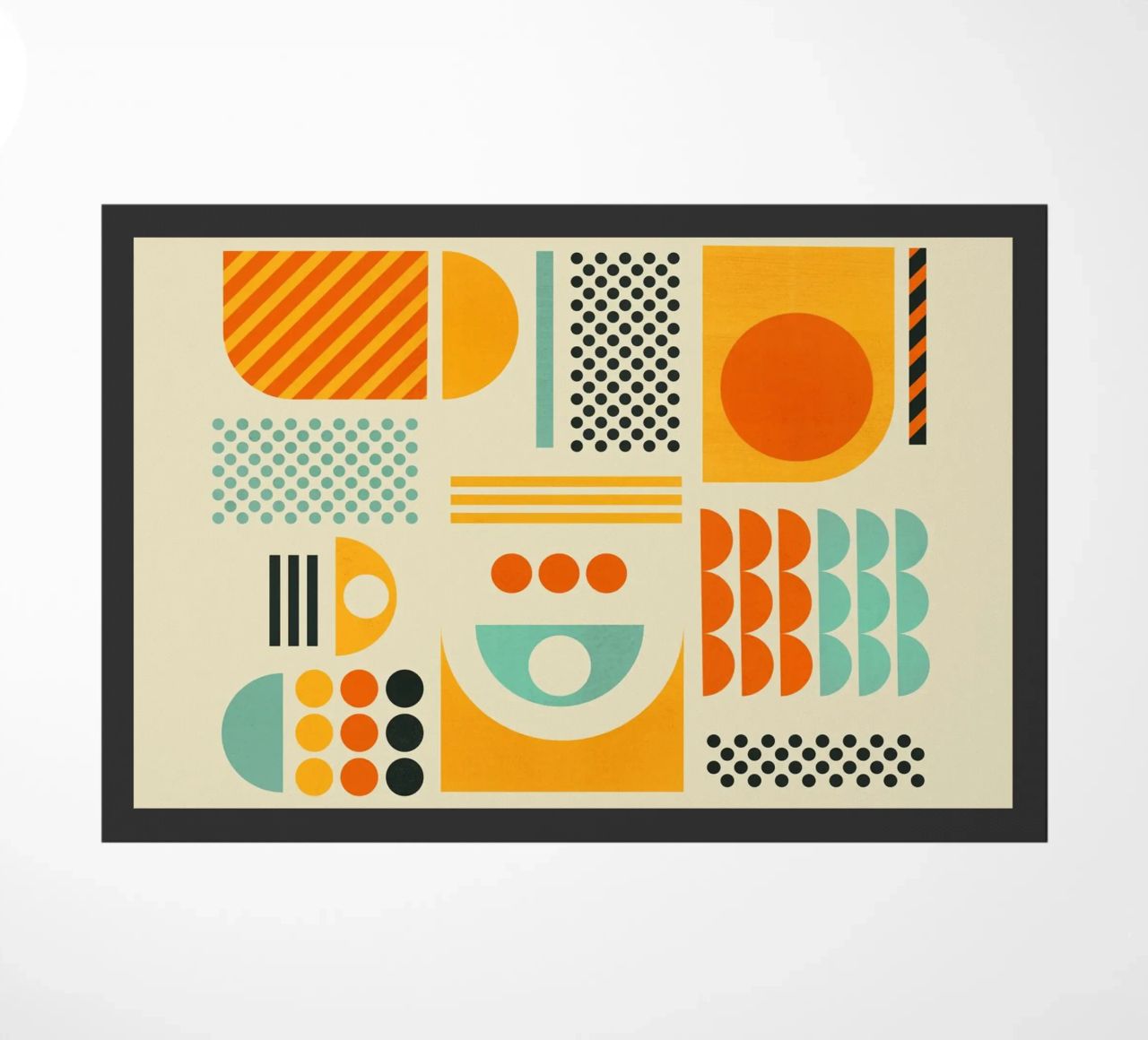 Bauhaus Geometric Pattern Art Print felpudo de showmemars