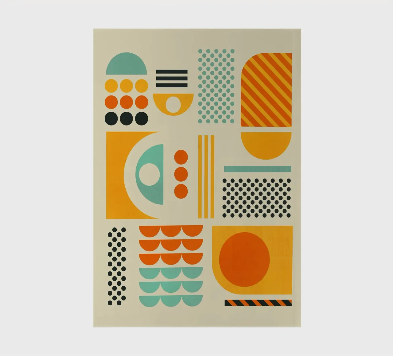 Bauhaus Geometric Pattern Art Print notebook by showmemars
