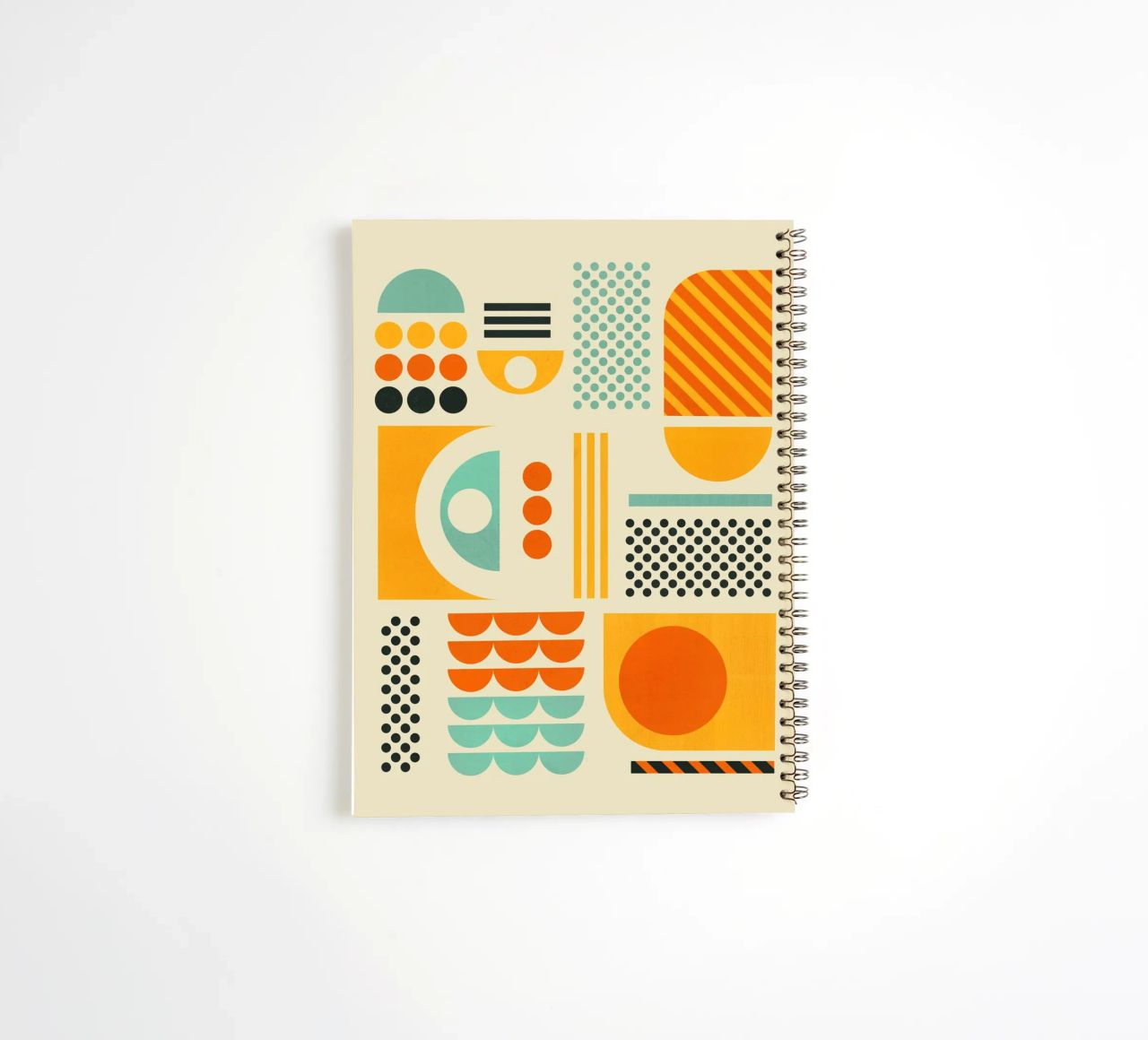 Bauhaus Geometric Pattern Art Print spiral notebook by showmemars