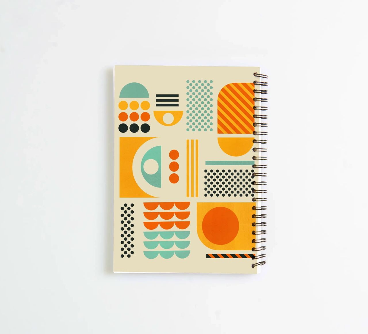 Bauhaus Geometric Pattern Art Print spiral notebook by showmemars