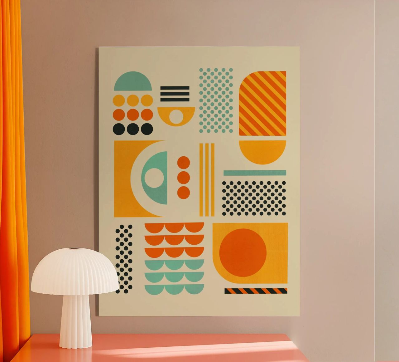 Bauhaus Geometric Pattern Art Print metacrilato de showmemars