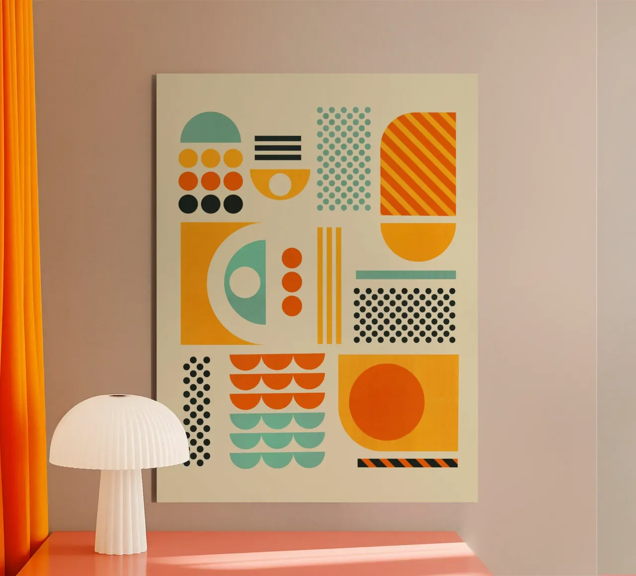 Bauhaus Geometric Pattern Art Print alluminio dibond da showmemars