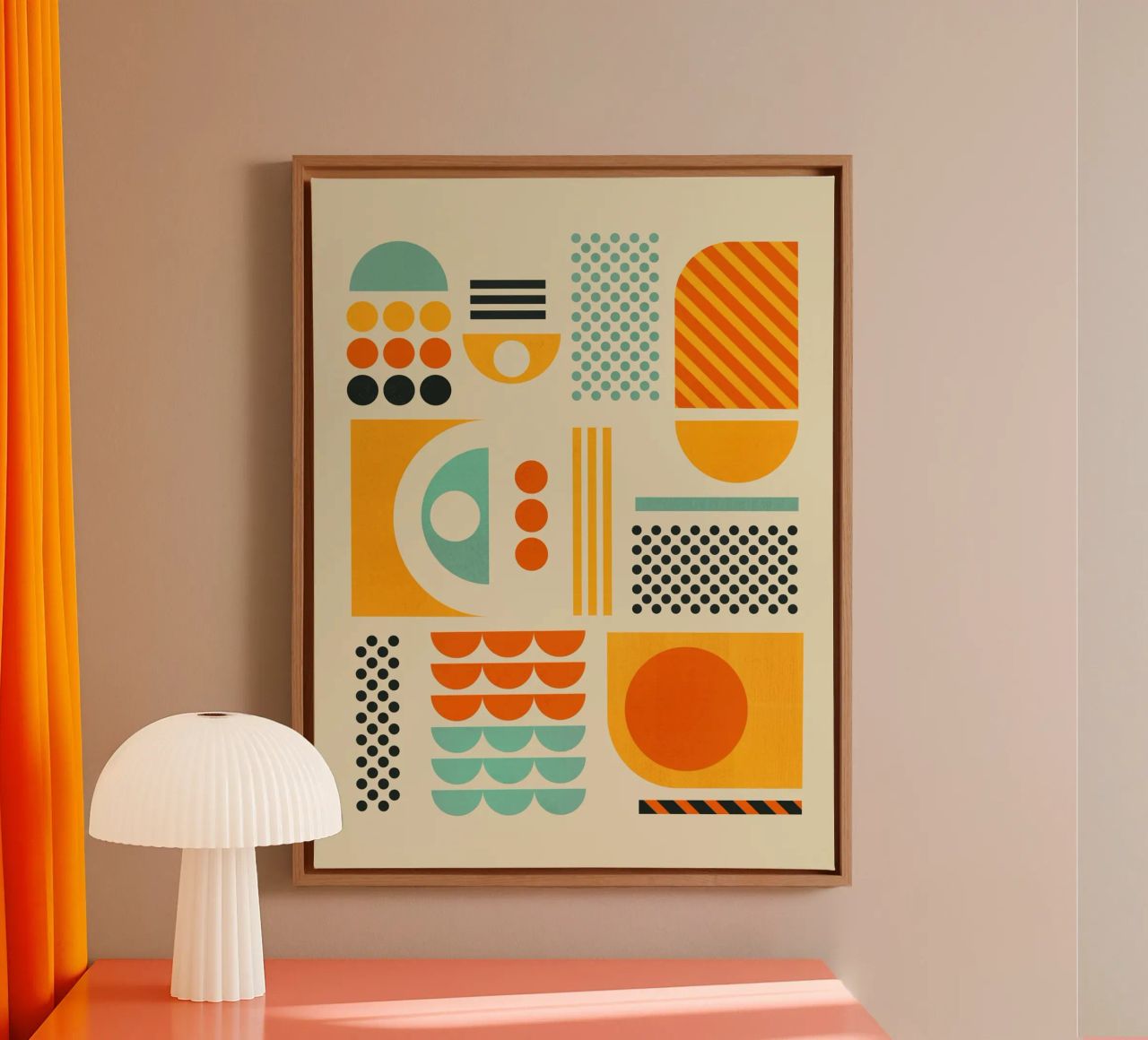 Bauhaus Geometric Pattern Art Print canvas by showmemars
