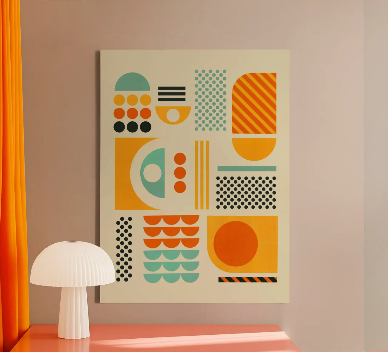 Bauhaus Geometric Pattern Art Print canvas by showmemars