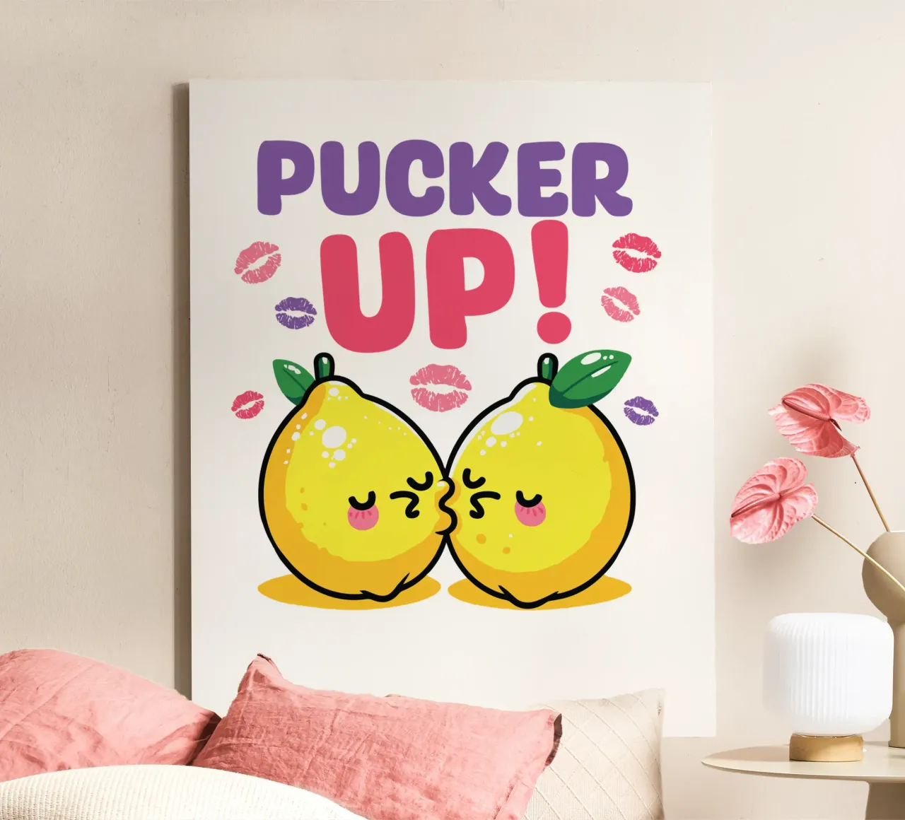 PUCKER UP! tela con Cornice a cassetta da edsonramosart