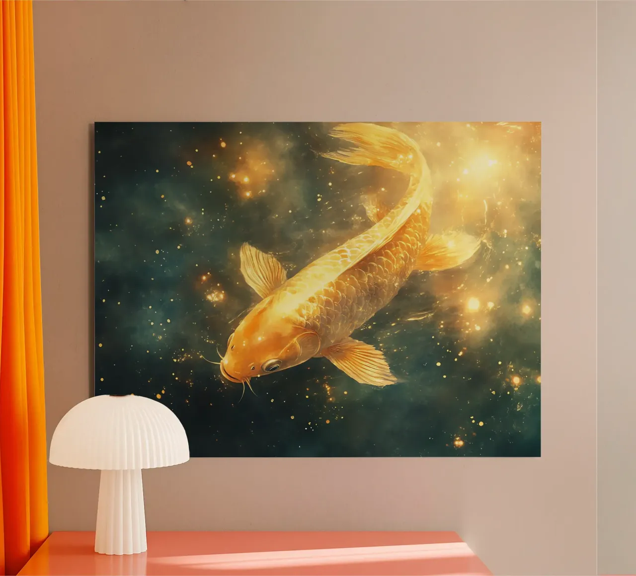 Carpa Koi dorata alluminio dibond da Théïa's Fantasia World