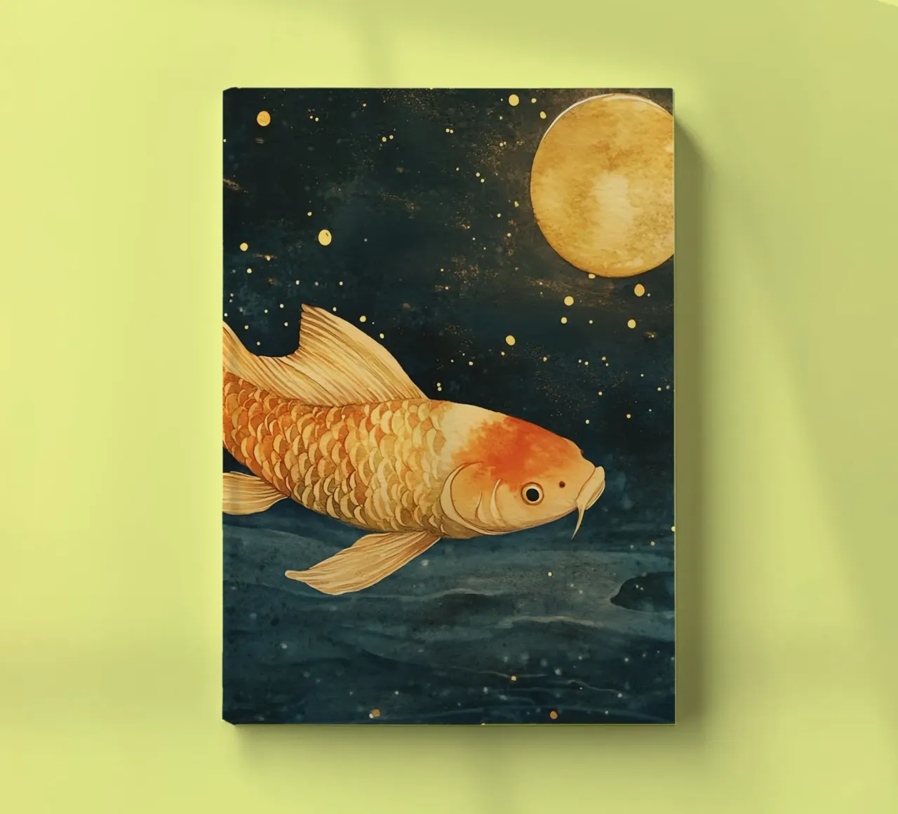 Golden carp in the moonlight notebook by Théïa's Fantasia World