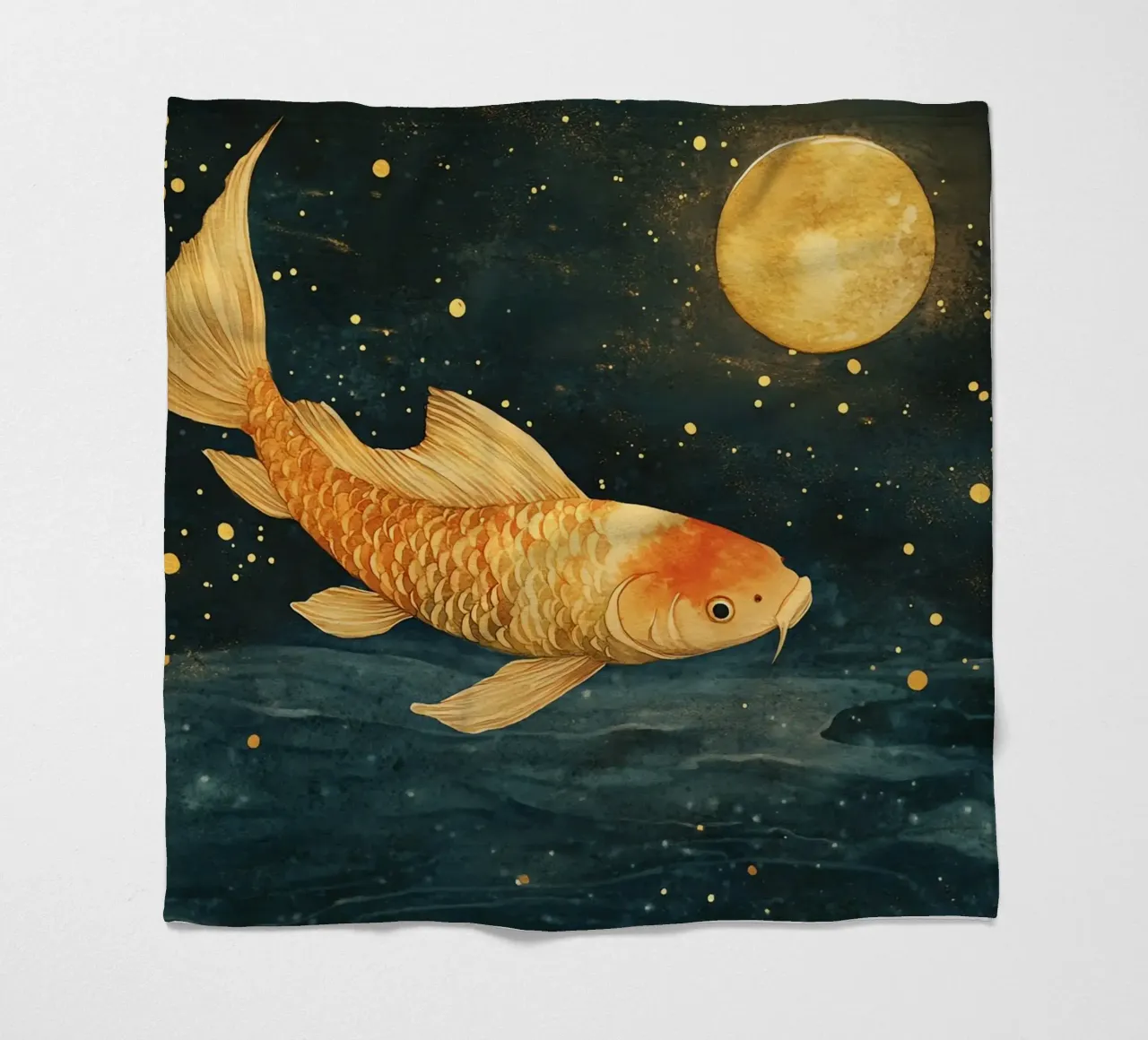 Carpa dorata al chiaro di luna coperta in pile da Théïa's Fantasia World