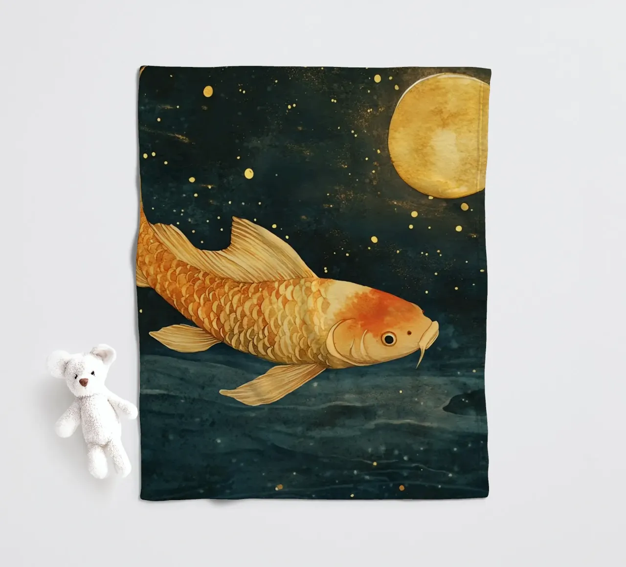 Carpa dorata al chiaro di luna coperta in pile da Théïa's Fantasia World