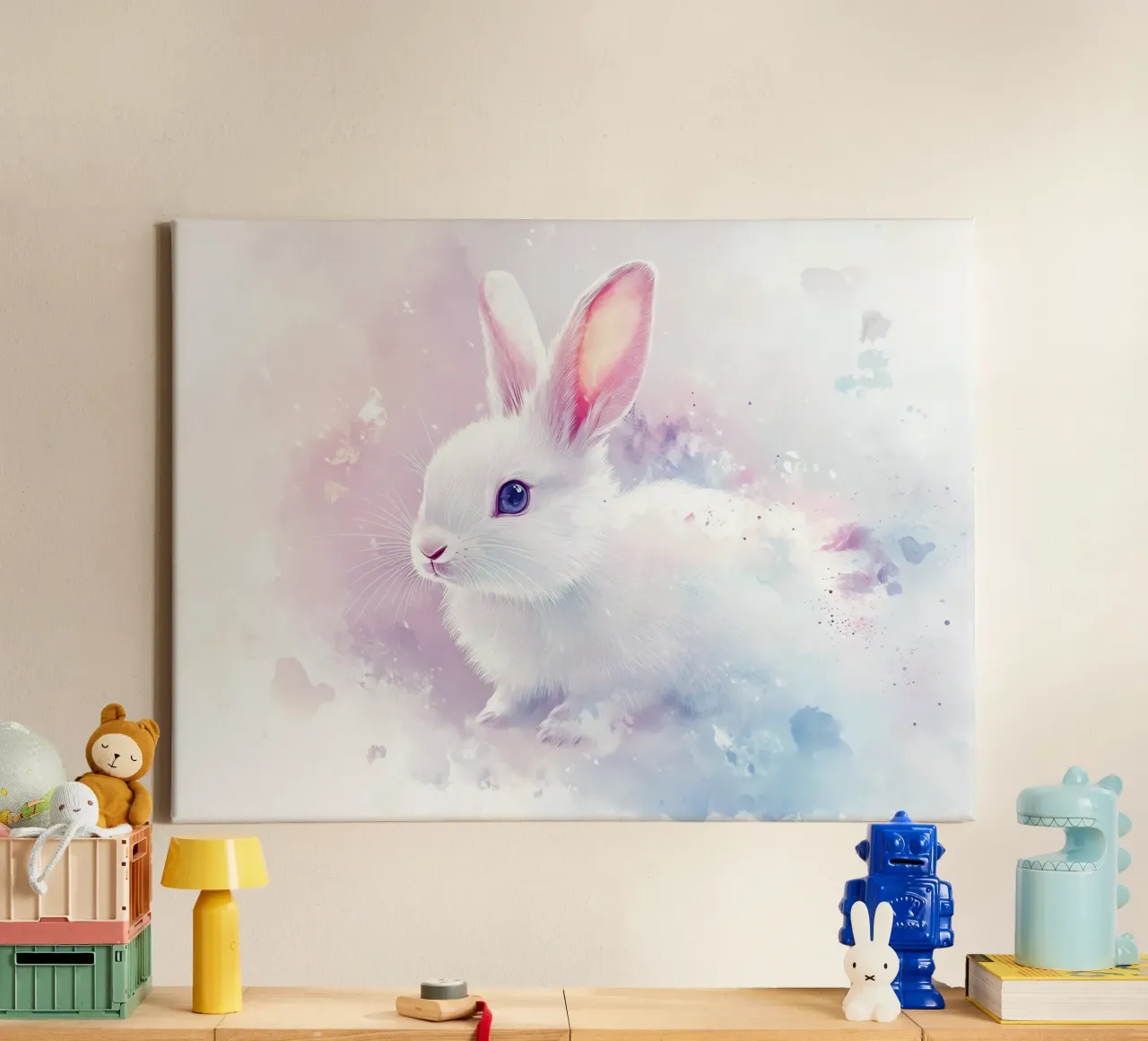 Totem animale Lapin tela con Cornice a cassetta da Théïa's Fantasia World
