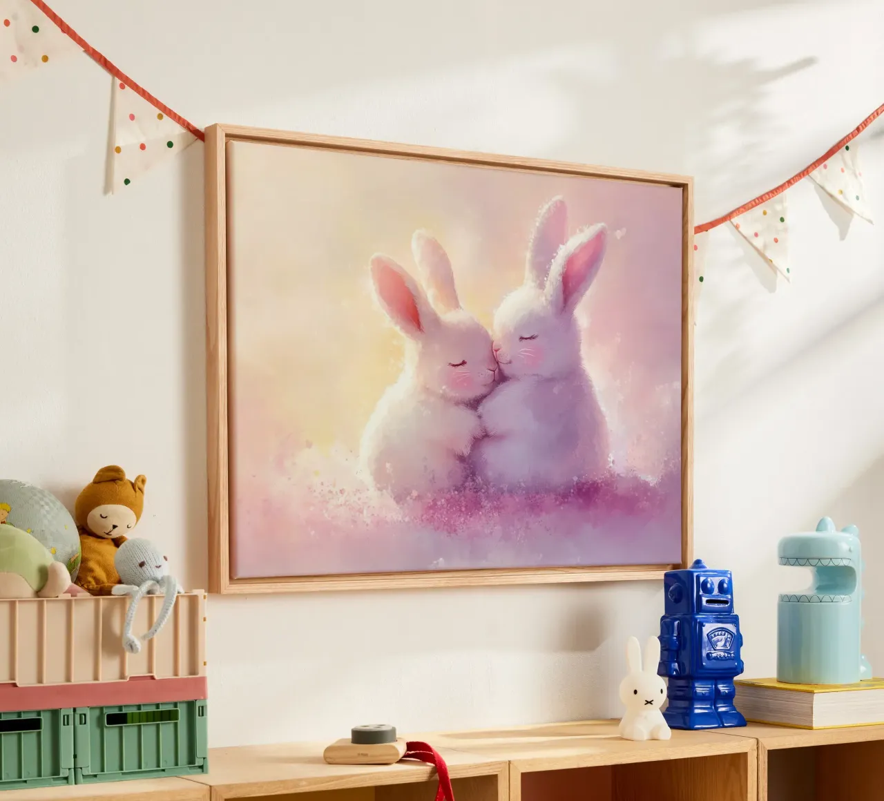 Totem animale Lapin tela con Cornice a cassetta da Théïa's Fantasia World