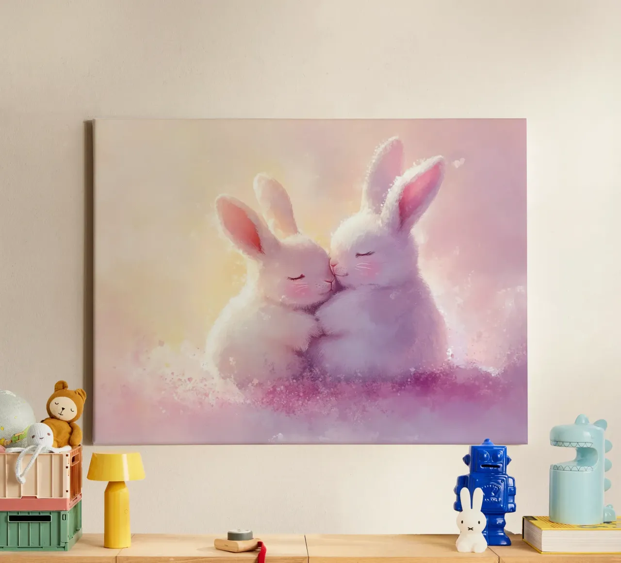 Totem animale Lapin tela con Cornice a cassetta da Théïa's Fantasia World