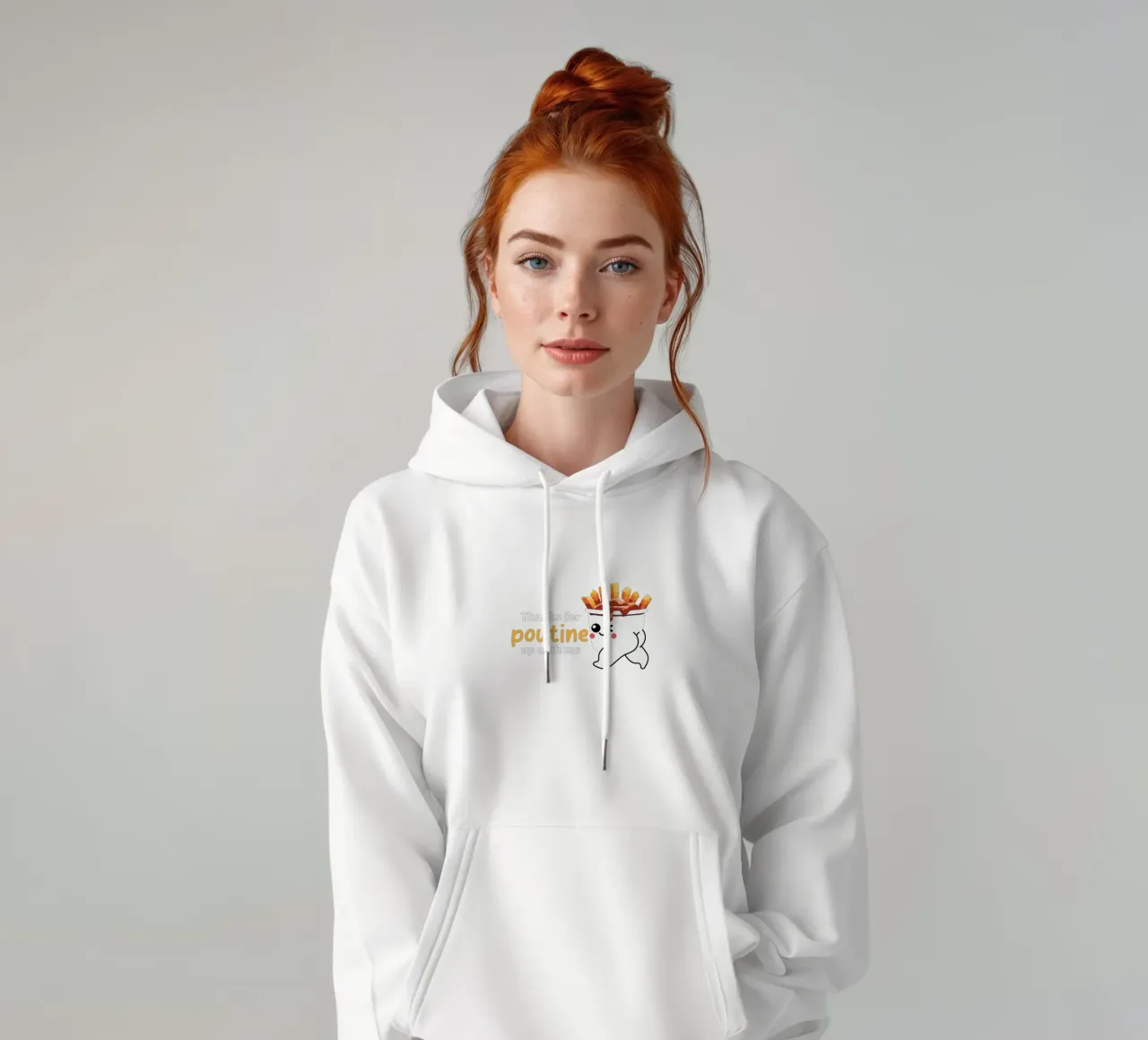 Thanks for poutine up with me sudadera con capucha de edsonramosart