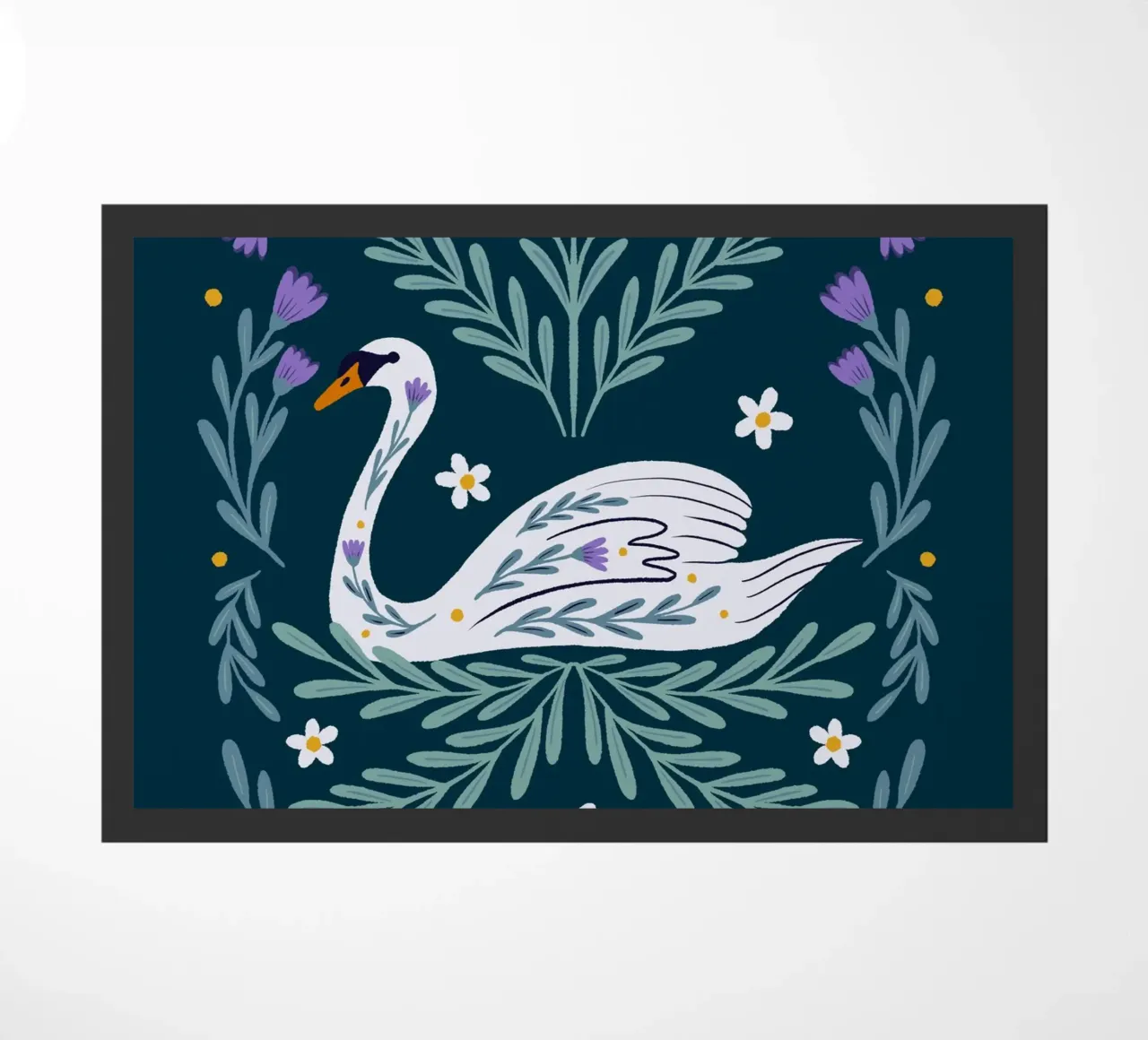 Cigno - viola e verde acqua zerbino da Wackapacka