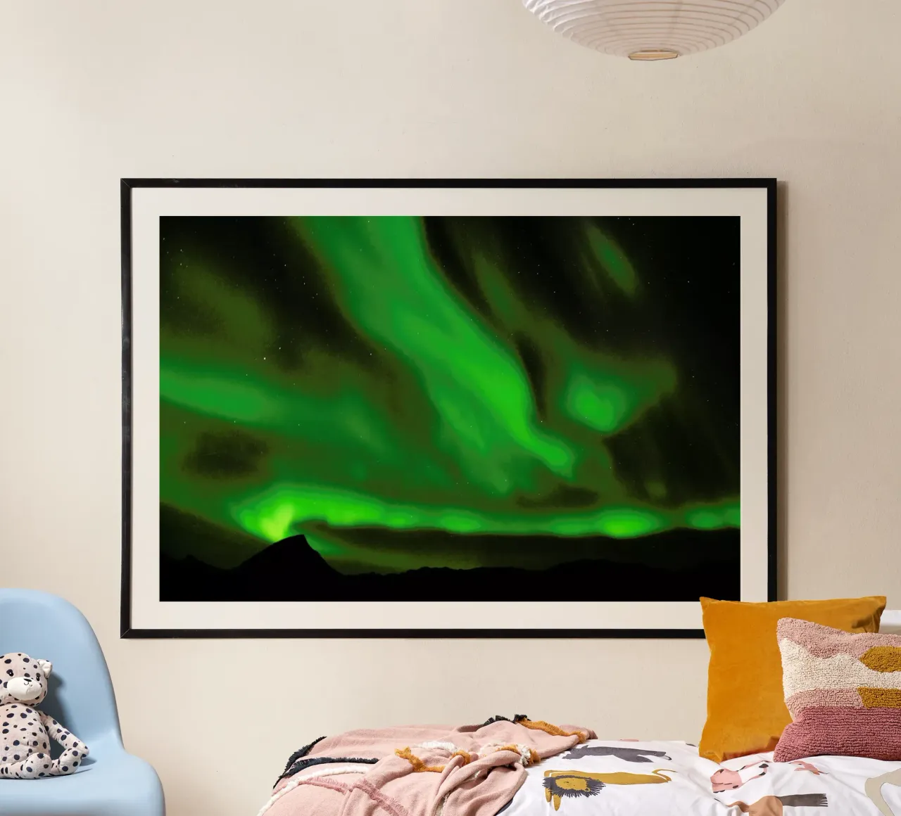 The Northern Lights 07 poster con telaio in alluminio da Nur Mut