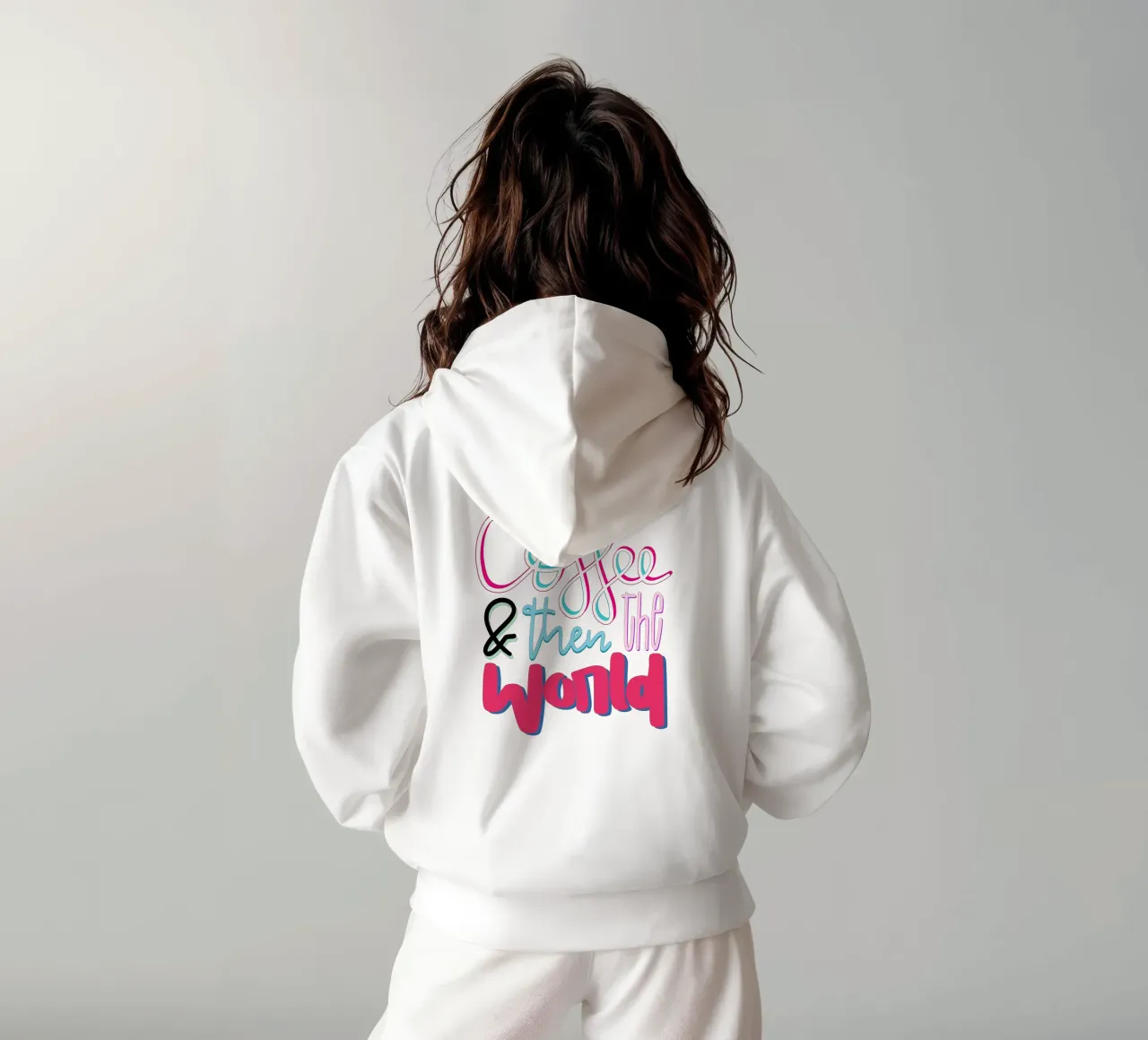 Coffee & then the world felpa con cappuccio da LIMITED EDITION LETTERS