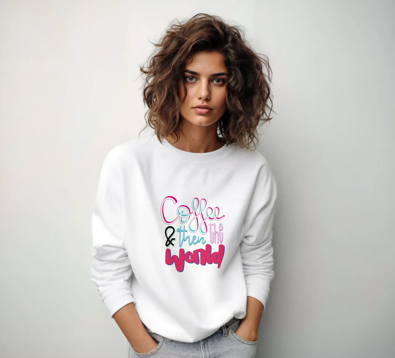 Coffee & then the world sweatshirt by LIMITED EDITION LETTERS
